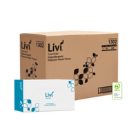 LIVI Essentials 200 sheet Facial Tissues - 30 Boxes 1 Carton