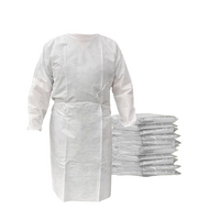 Disposable Isolation Gown - 18 GSM PP with Elastic Cuff - 10 Gowns (White)