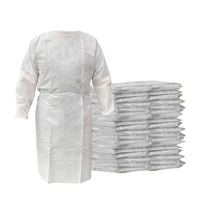 Disposable Isolation Gown - 18 GSM PP with Elastic Cuff - 50 Gowns (White)