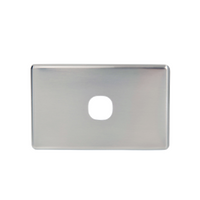 Slim Line Brushed Silver Metal 1 Gang Cover (T.V, Data, 1G Switch)