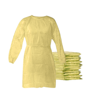 Disposable Isolation Gown - 25 GSM PP with Elastic Cuff - 10 Gowns (Yellow)