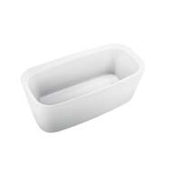 Square Rounded White Acrylic Freestanding Bath - Matte White