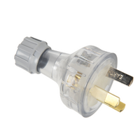 15A 3 Pin Rewireable Clear Male Plug Top | Tesla