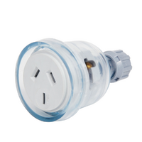 15A 3 Pin Rewireable Clear Female Extension Socket Lead | Tesla