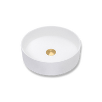 Round Above Counter Top Basin, Solid Surface Acrylic (Matte White)