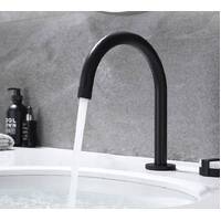 Elegant Granite Marble Handle 2 Holes Deck Mounted Brushed Nickel Basin Mixer Tap