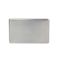 Slim Line Brushed Silver Metal Blank Plate Cover