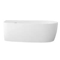 Waterdrop Left Corner Back to Wall Freestanding Bath Matt White