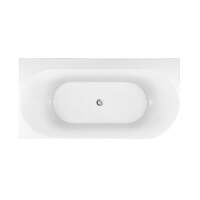 Left Corner Back to Wall Freestanding Bath Acrylic Matt White