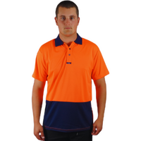 Elite  Polo  SS  Orange  Navy  C 501