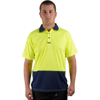 Elite  Polo  SS  Yellow  Navy  C 501