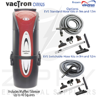 Vactron CVX925 Ducted Vacuum System (Hybrid-Bag or Bagless) Unit Only, 9M, 12M, Standard, Switchable