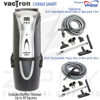 Vactron CVX950 &quot;SMART&quot; Ducted Vacuum System (Hybrid-Bag or Bagless) Unit Only, 9M, 12M, Standard, Switchable