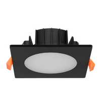 12W Square Black Dimmable Tri Color SMD LED Downlight Kit | 90mm Cutout | 3A Lighting