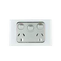 Double Powerpoint + Extra Switch 10A | Crystal White | Tesla