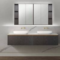 Omega Wall hung vanity with regal acrylic top-double sink