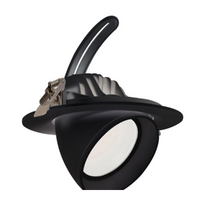 Dual Wattage 30/38W Black Tri Color Adjustable LED Shop Light | 165-185mm Cutout | 3A Lighting