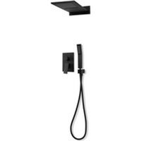 Matt  Black  Bathroom  Overhead  Wall  Mounted  Shower