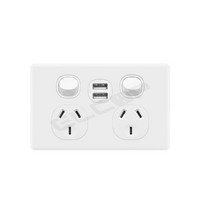 Slimline Double Powerpoint + 2x 2amp USBs | Elcop